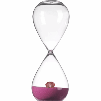 Ružové presýpacie hodiny Amore 26 cm