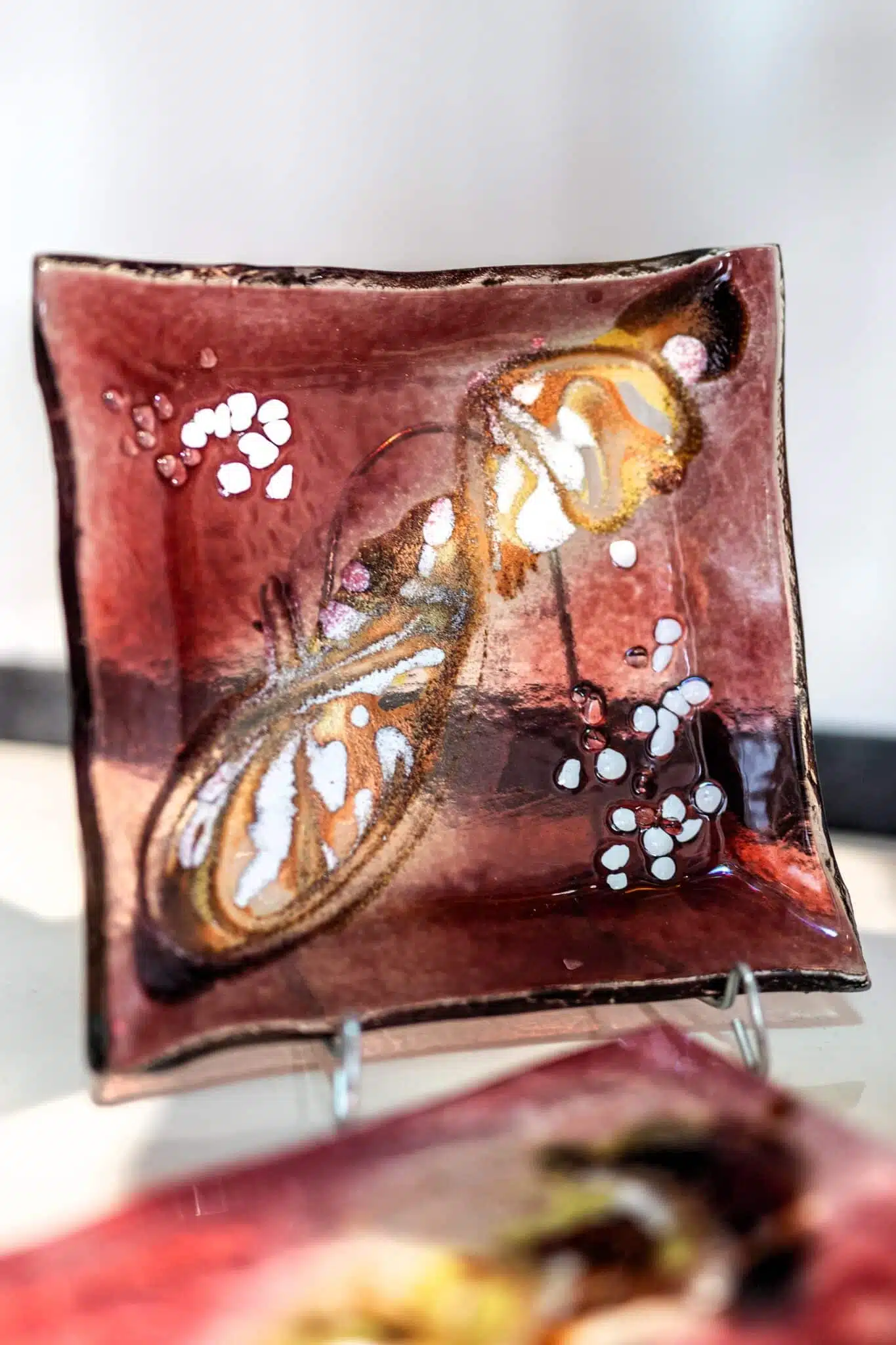 Umelecké sklo Veronika Rusňáková 18x18 cm – Obrázok 2