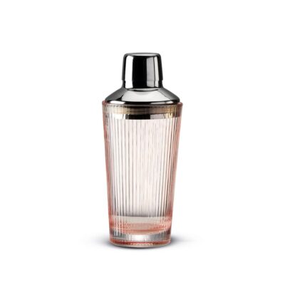 Ružový sklenený šejker Milan 370 ml