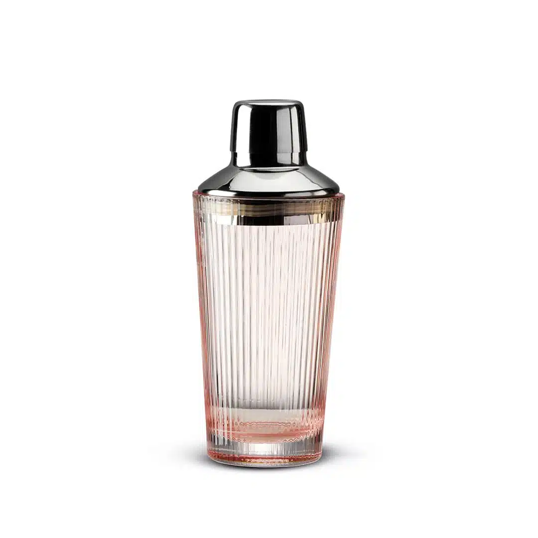 Ružový sklenený šejker Milan 370 ml