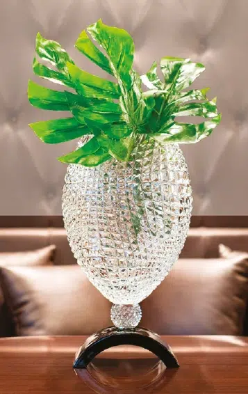 Váza z fúkaného priehľadného krištáľu Exkluziv 24×41 cm – Obrázok 2