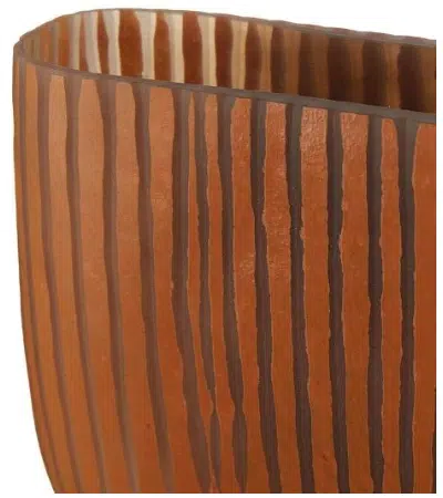 Nízka sklenená váza hrdzavej farby 24,5x7x17 cm – Obrázok 2