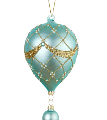 Svetlo modrý teplovzdušný vianočný balón 10x19 cm