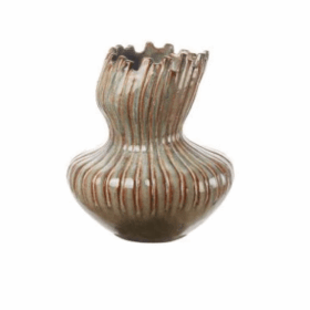 Nízka kameninová váza Stoneware 15x18 cm