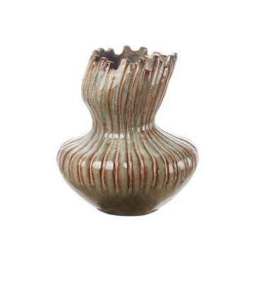 Nízka kameninová váza Stoneware 15x18 cm