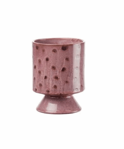 Nízka ružová kameninová váza Stoneware 12x15 cm