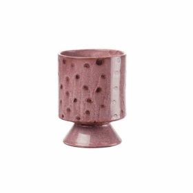 Nízka ružová kameninová váza Stoneware 12x15 cm