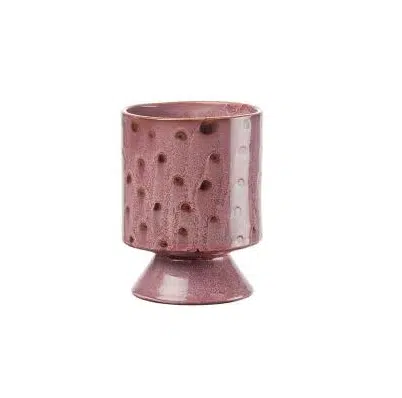 Nízka ružová kameninová váza Stoneware 12x15 cm