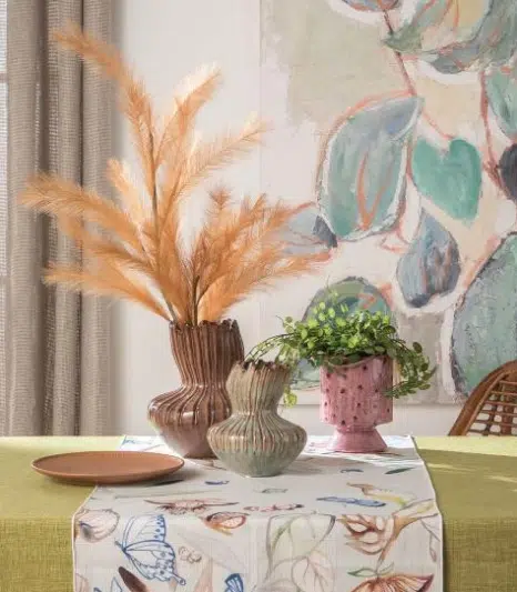 Nízka ružová kameninová váza Stoneware 12x15 cm – Obrázok 2