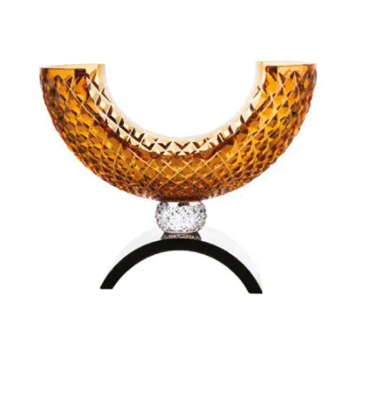 Krištáľová misa jantárovej farby Tun 35 cm