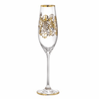 Poháre na šampanské Cristal gold