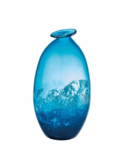 Vysoká modrá sklenená váza Ocean 19x35 cm