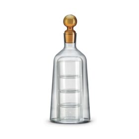 Dekantér so 4 pohármi a jantárovou zátkou 850 ml