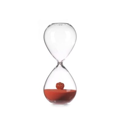 Červené presýpacie hodiny Amore 20 cm
