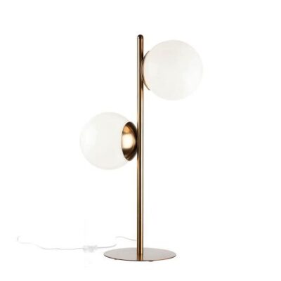 Stolná lampa z kovu a skla 33x18