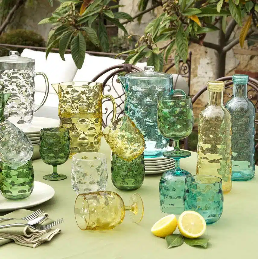 Poháre na stopke Murano 360 ml zelená – Obrázok 3