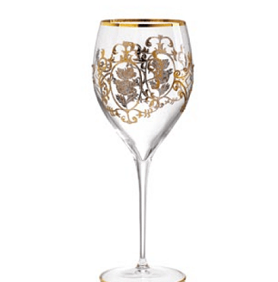 Poháre na biele víno Cristal gold
