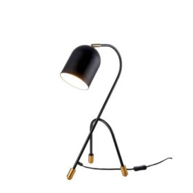 Čierna kovová stolná lampa 31x25 cm