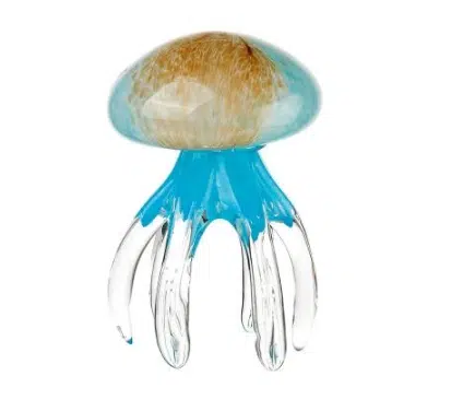 Sklenené ozdobné ťažítko Meduse Ø10 x 13,5 cm modrá