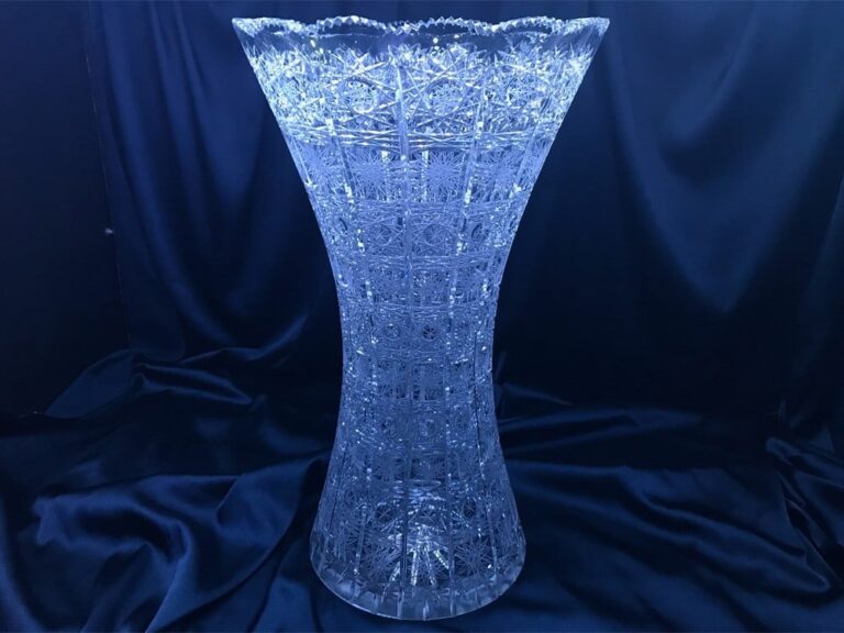 Krištáľová brúsená váza 35 cm