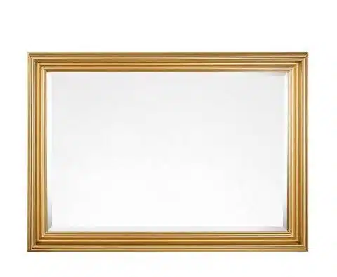 Obdĺžnikové zrkadlo z dreva zlatej farby 73x103x8 cm