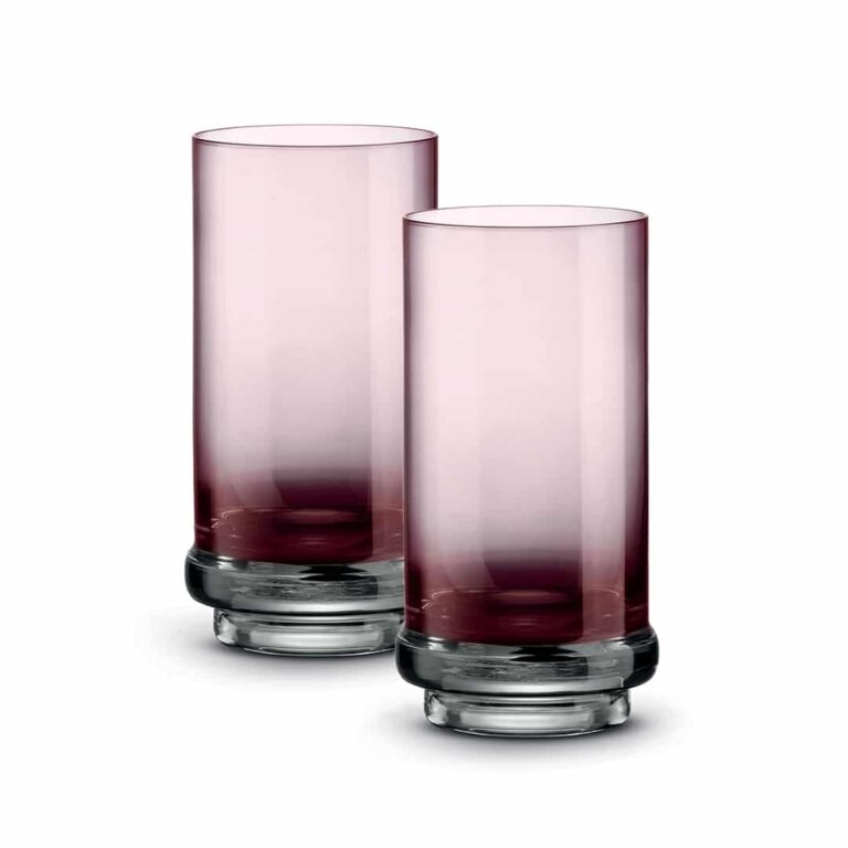 Sada 2 pohárov na nápoje z fialového skla 370 ml
