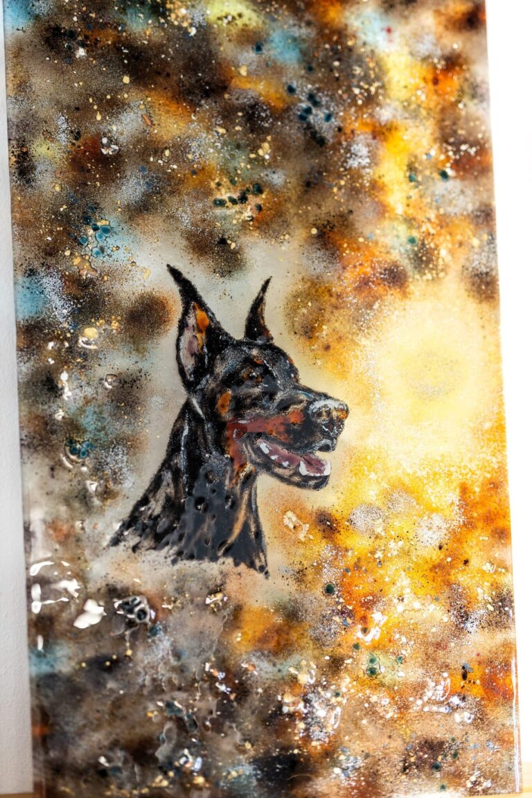 Umelecké sklo Veronika Rusňáková 40x70 cm