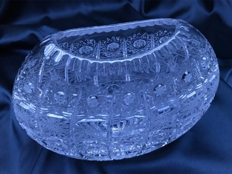 Krištáľová brúsená váza 18 cm